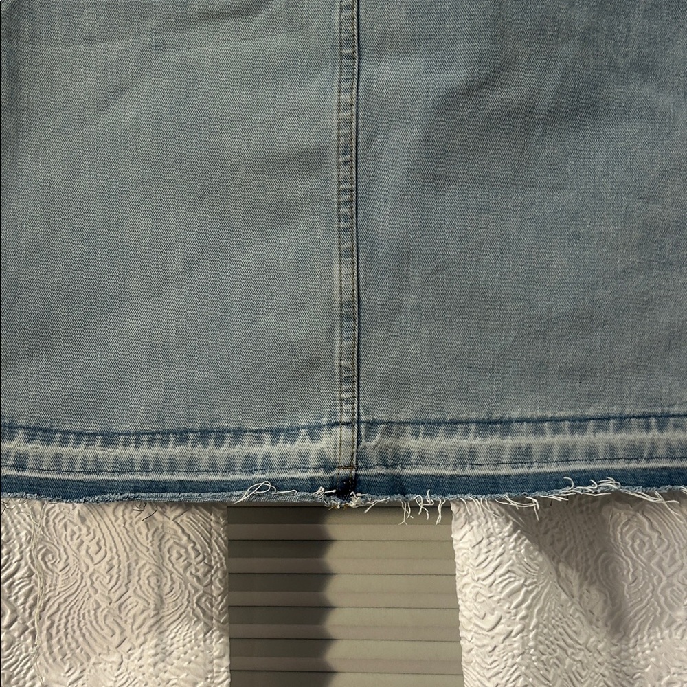 Light Wash Denim Maxi Skirt with Front Slit - Picture 7 of 8